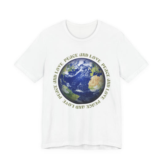 Earth Peace & Love Tee — Globe Graphic T-Shirt