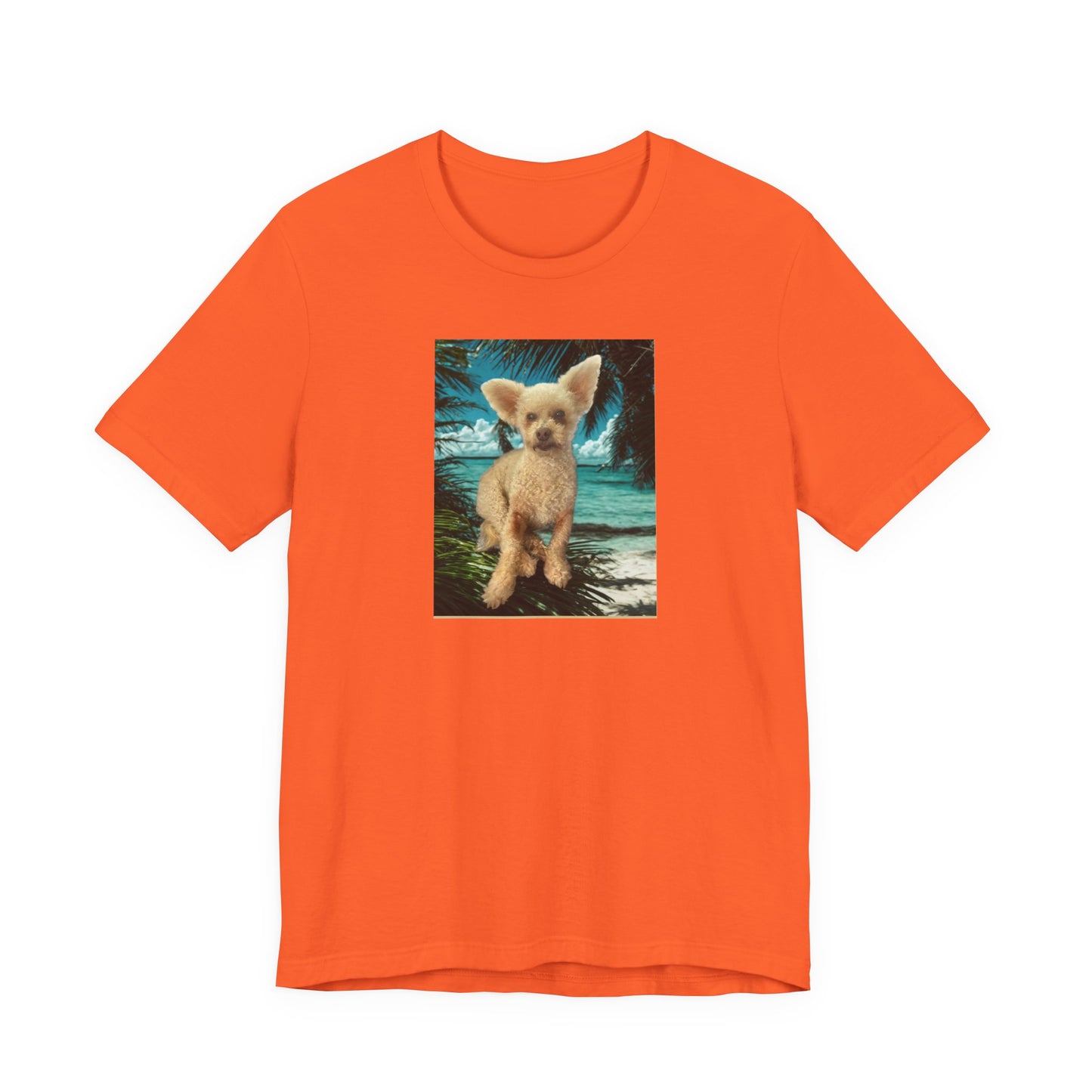 Cute Fennec Fox Graphic Tee — Small Desert Fox on Tropical Beach T-Shirt