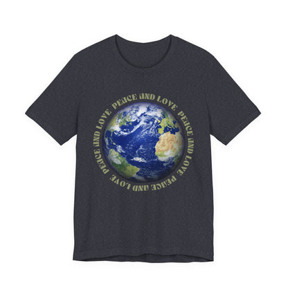 Earth Peace & Love Tee — Globe Graphic T-Shirt