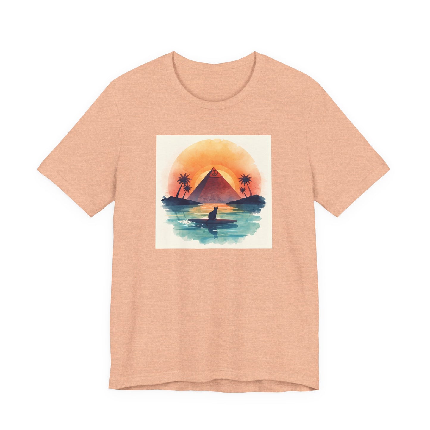 Sunset Pyramid Surf T-Shirt — Retro Beach Graphic Tee