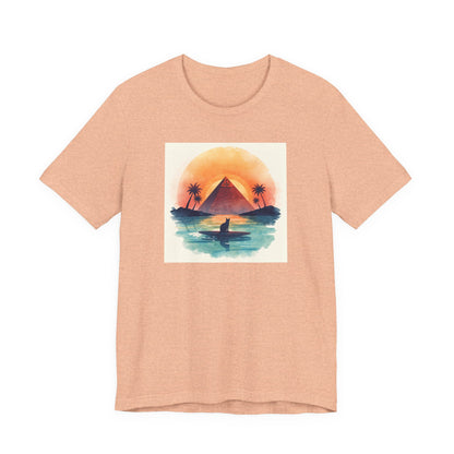 Sunset Pyramid Surf T-Shirt — Retro Beach Graphic Tee