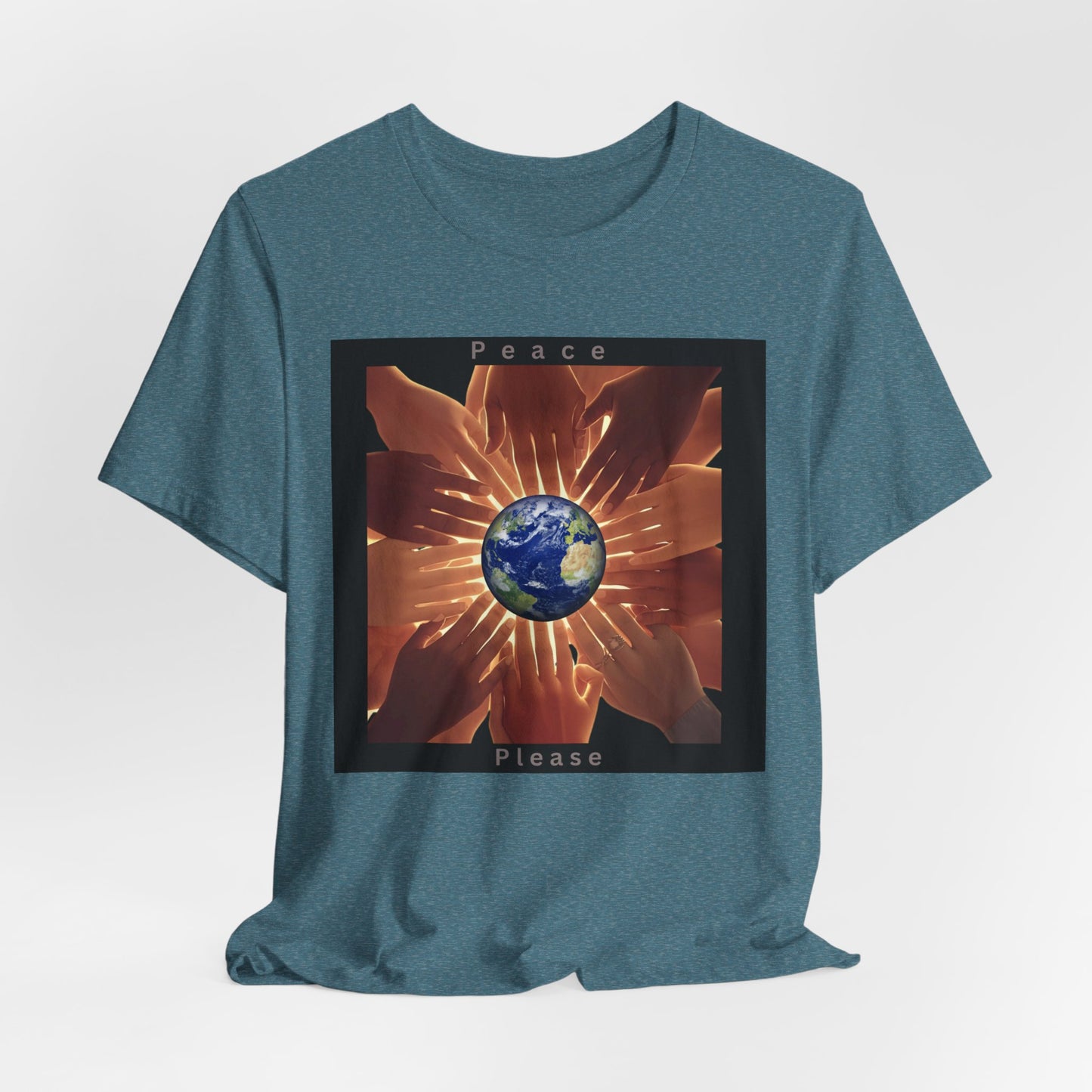 Peace Please T‑Shirt — Earth and Helping Hands Graphic Tee