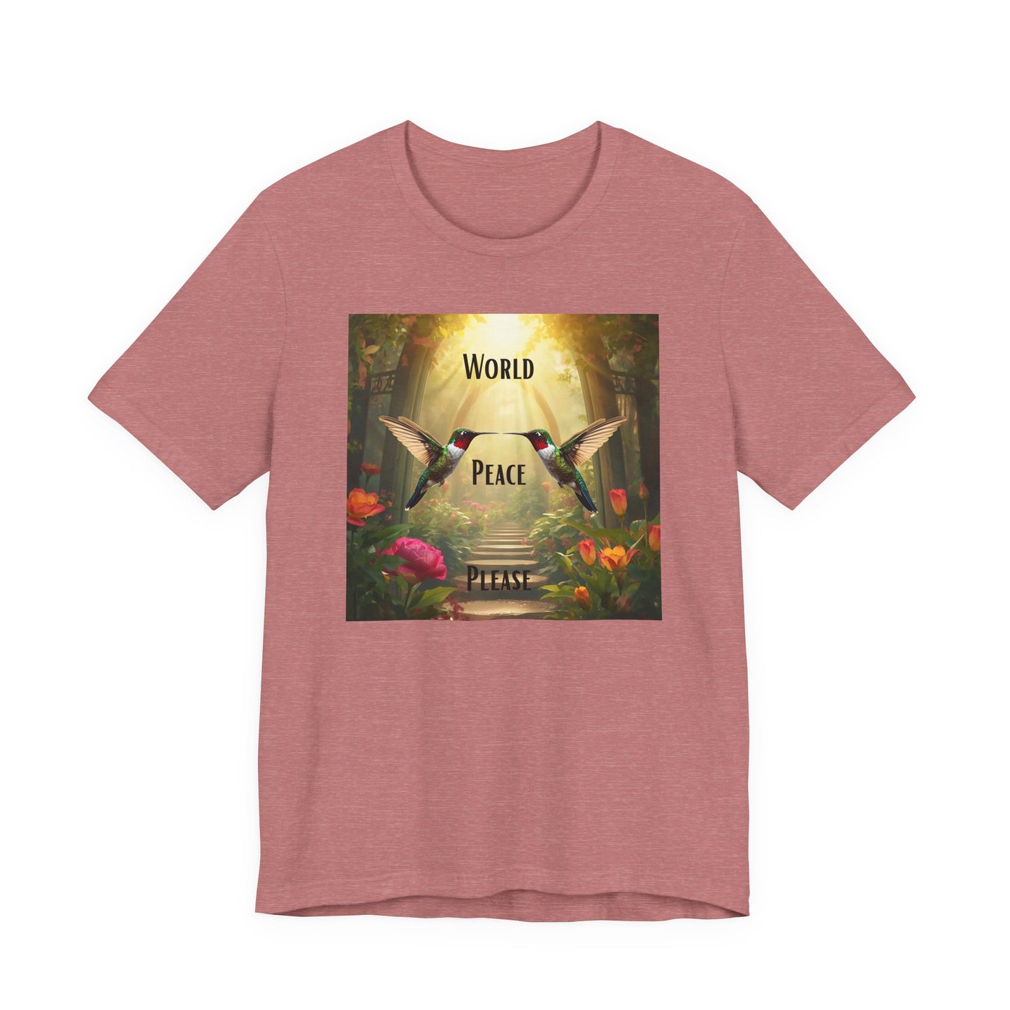 World Peace Hummingbird T-Shirt — Inspirational Nature Graphic Tee