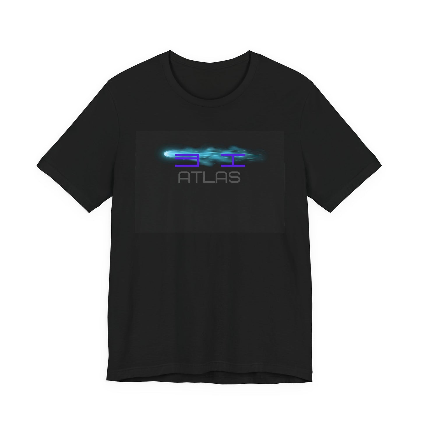 Atlas 3K Neon Logo Tee — Futuristic Sci‑Fi Graphic T-Shirt
