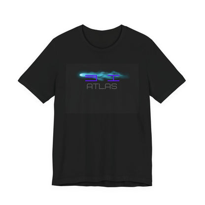 Atlas 3K Neon Logo Tee — Futuristic Sci‑Fi Graphic T-Shirt