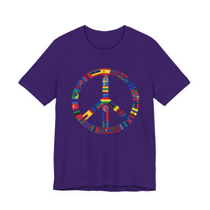 Peace Sign T‑Shirt with International Flags — Global Unity Tee