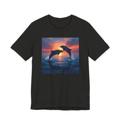 Dolphin Sunset Tee — Ocean Sunset Dolphins Graphic T-Shirt