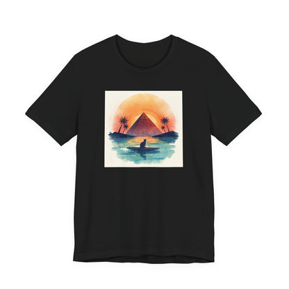 Sunset Pyramid Surf T-Shirt — Retro Beach Graphic Tee