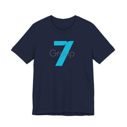 7 Group Logo Tee — Minimalist Blue Number 7 Shirt