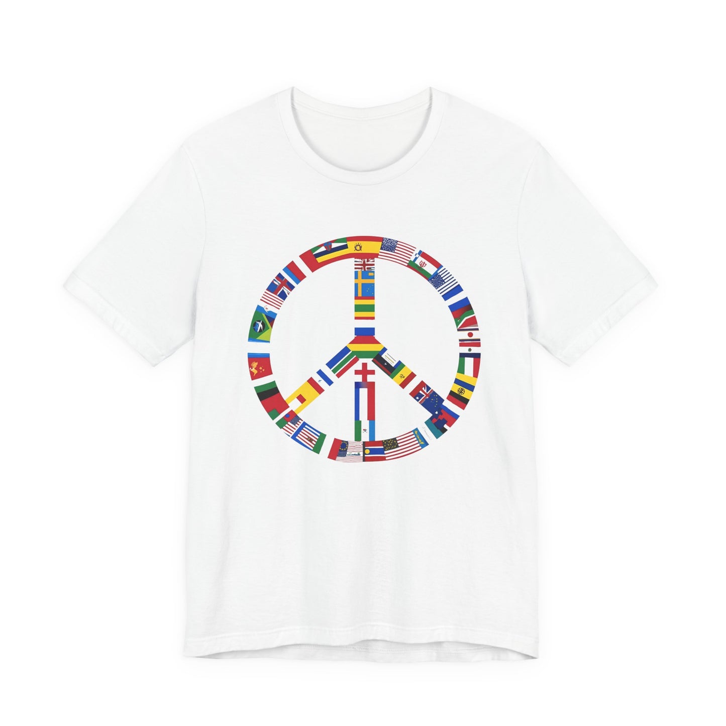 Peace Sign T‑Shirt with International Flags — Global Unity Tee