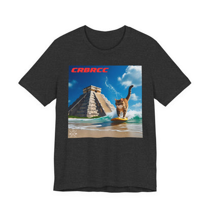 Surfer Cat Tee, Funny Cat Shirt, Summer Vibes T-Shirt, Beach Lover Gift, Cute Pet Apparel