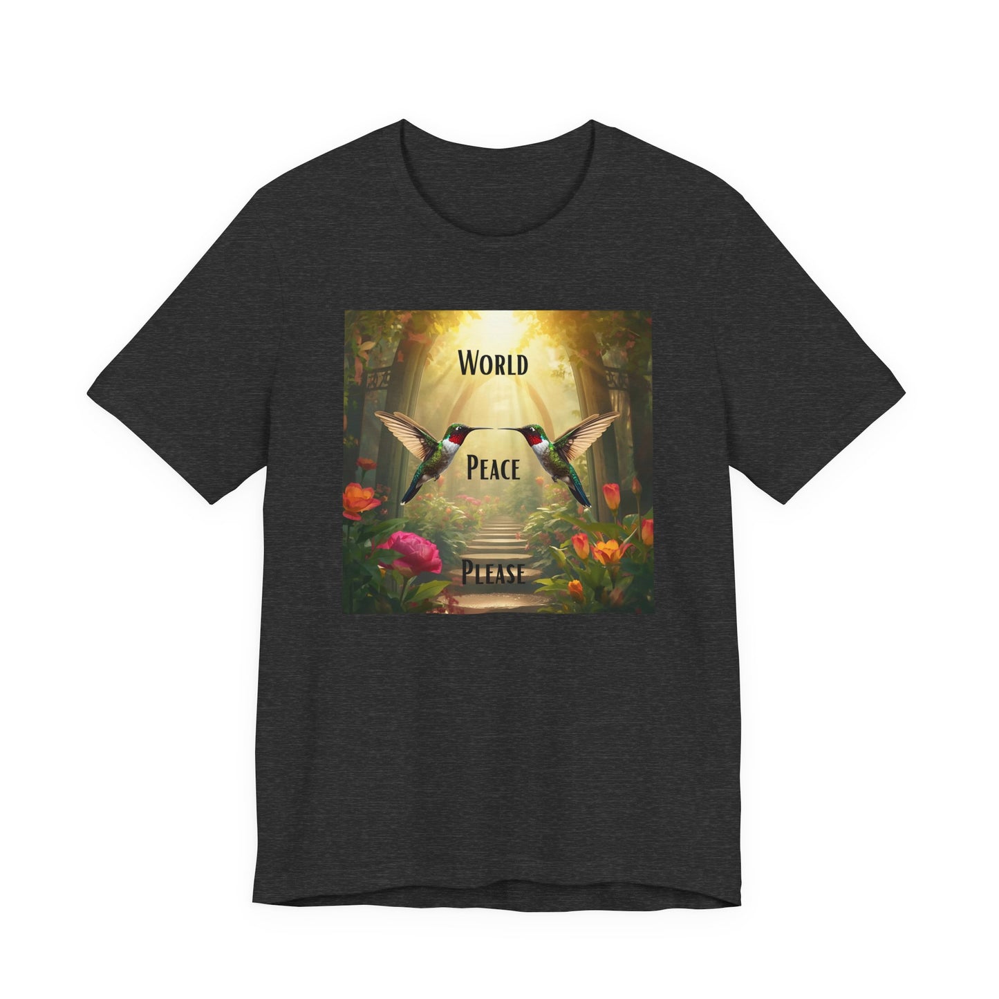 World Peace Hummingbird T-Shirt — Inspirational Nature Graphic Tee