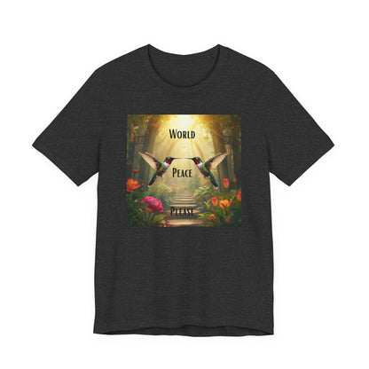 World Peace Hummingbird T-Shirt — Inspirational Nature Graphic Tee