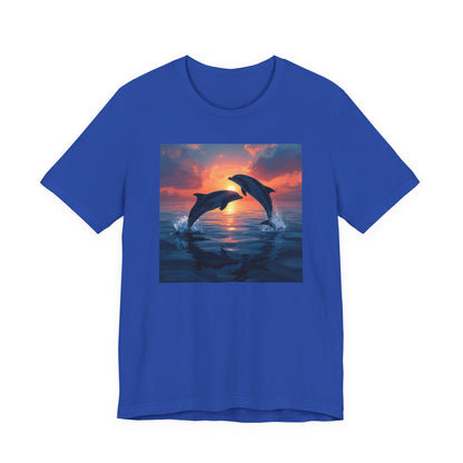 Dolphin Sunset Tee — Ocean Sunset Dolphins Graphic T-Shirt