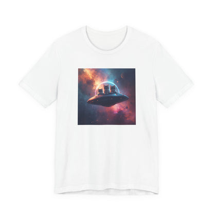 Alien cats UFO Spaceship T-Shirt — Cosmic Galaxy Abduction Tee