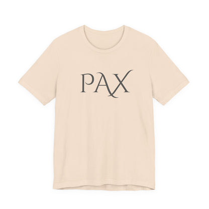 PAX Minimalist Graphic Tee — Classic Latin 'PAX' Peace Shirt