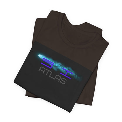 Atlas 3K Neon Logo Tee — Futuristic Sci‑Fi Graphic T-Shirt