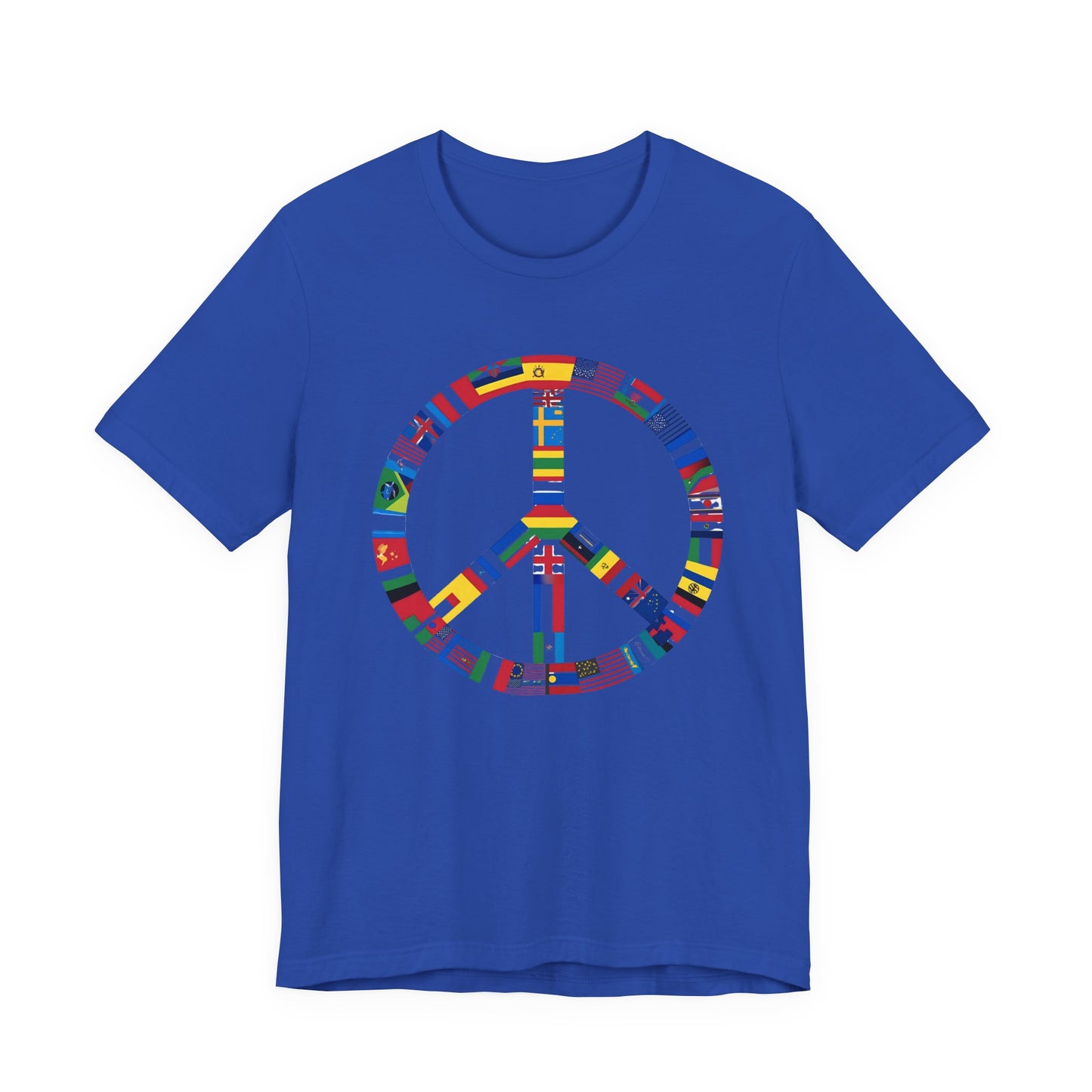Peace Sign T‑Shirt with International Flags — Global Unity Tee